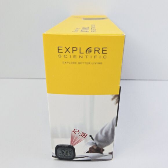 Explore Scientific Atomic Projection Clock Touch Key Metallic Grey Finish - Picture 2 of 9